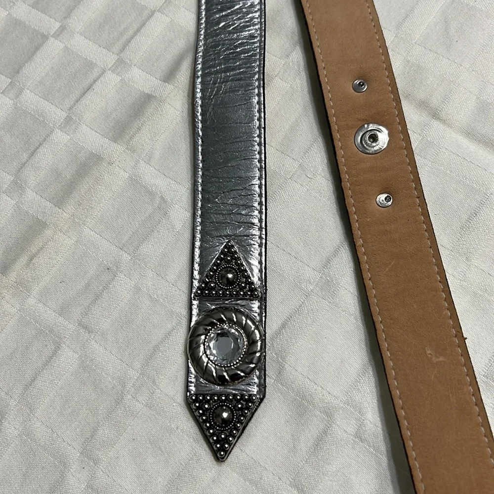 LEATHEROCK Ladies Leather Belt BLING Crystal - Picture 3 of 10